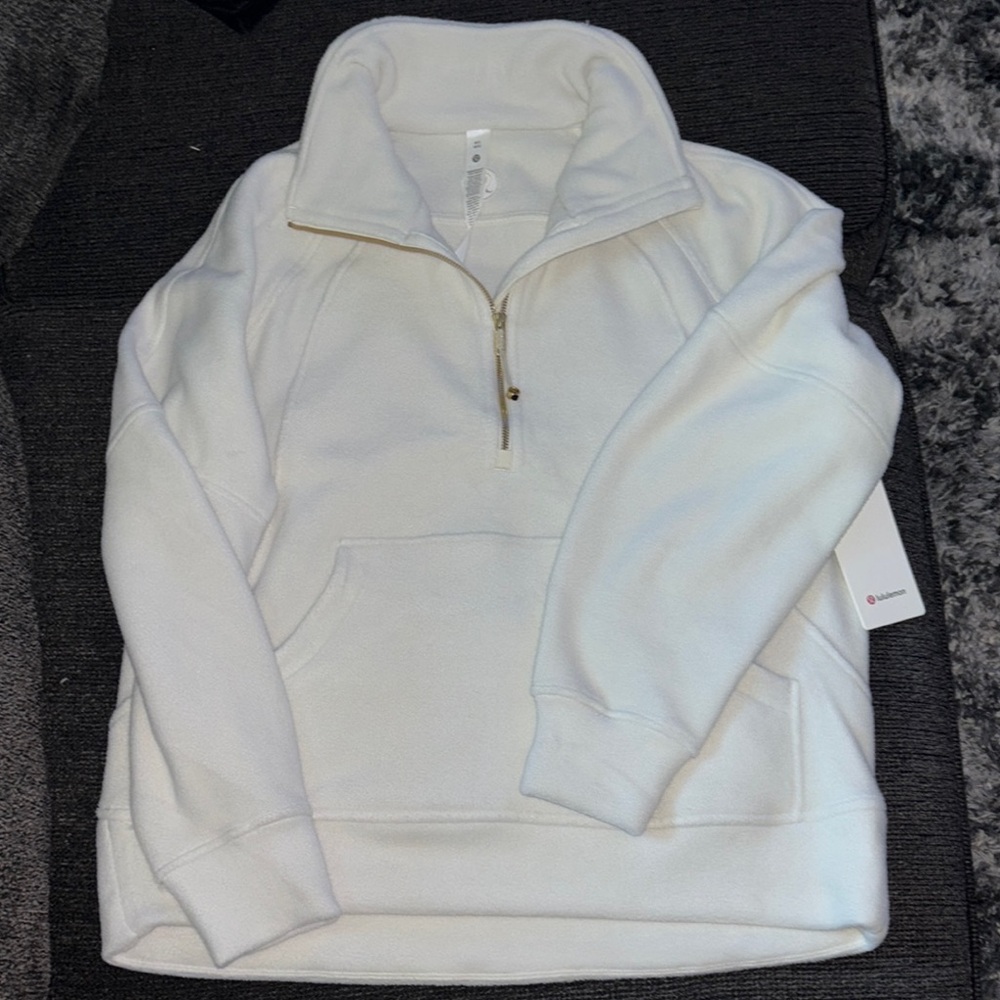 White Quarter-Zip Pullover